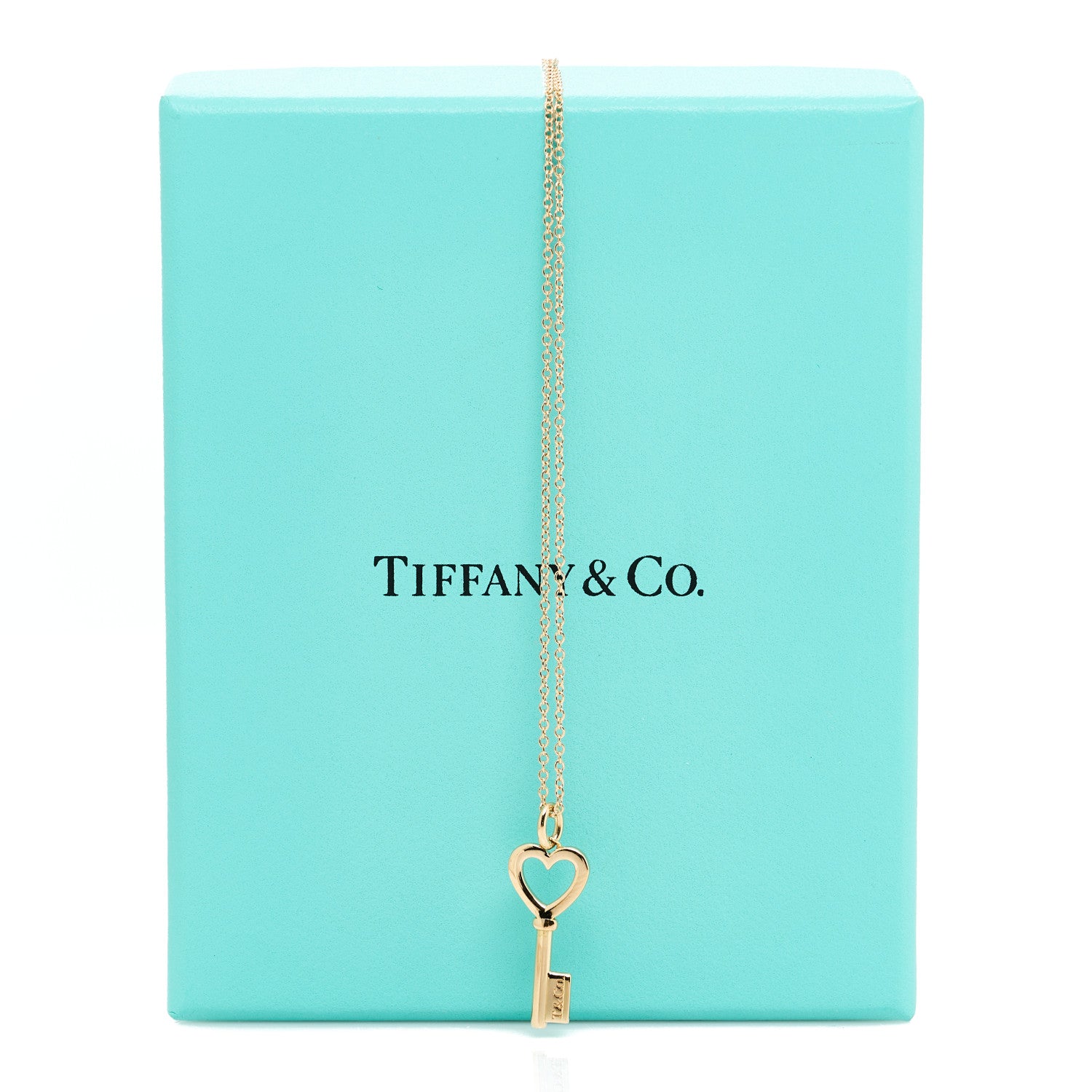 Tiffany 18K Rose Gold Mini Heart Key Pendant Necklace 1849142