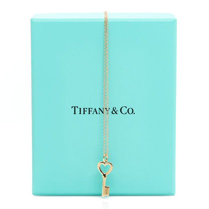 Tiffany 18K Rose Gold Mini Heart Key Pendant Necklace 6 of 6