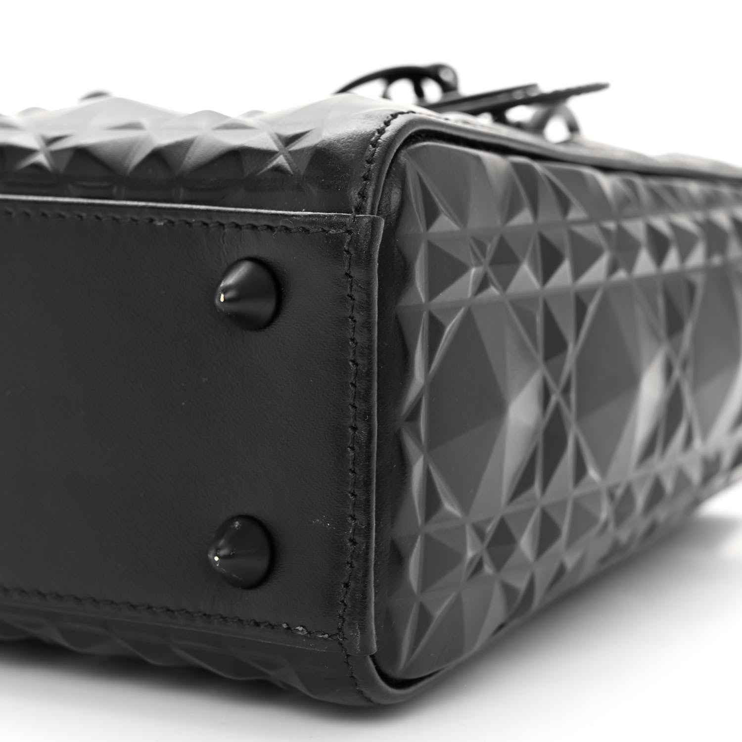 Christian Dior Calfskin Cannage Diamond Small My ABCDior Lady Dior Black 9 of 10