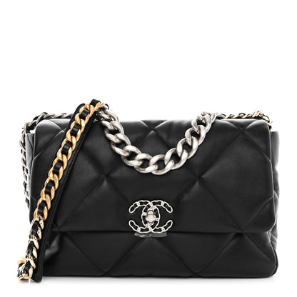 Chanel Lambskin Quilted Large Chanel 19 Flap Black 1 of 10