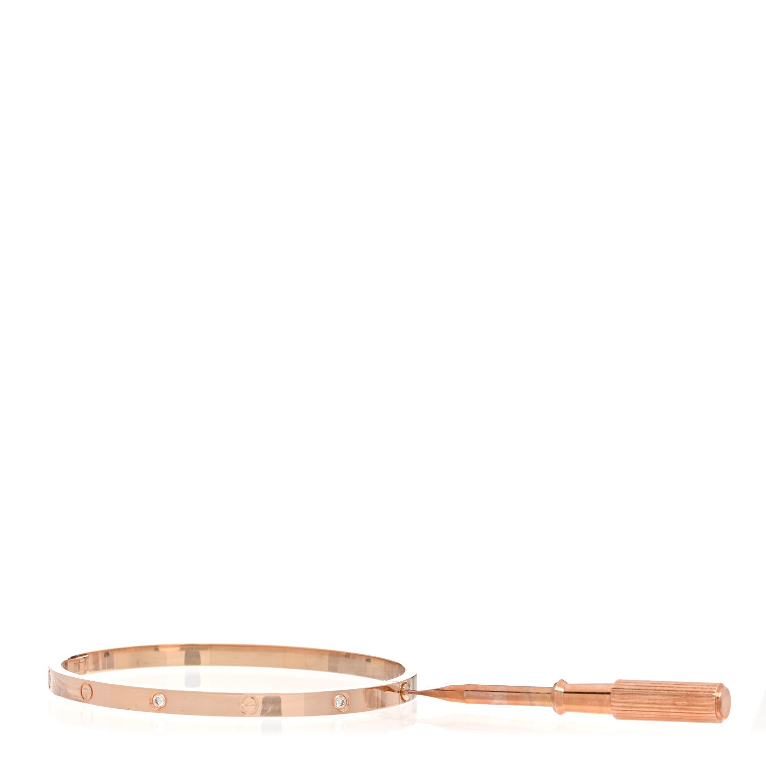 Cartier 18K Pink Gold 6 Diamond Small LOVE Bracelet 16 3 of 5