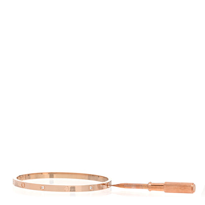 Cartier 18K Pink Gold 6 Diamond Small LOVE Bracelet 16 3 of 5