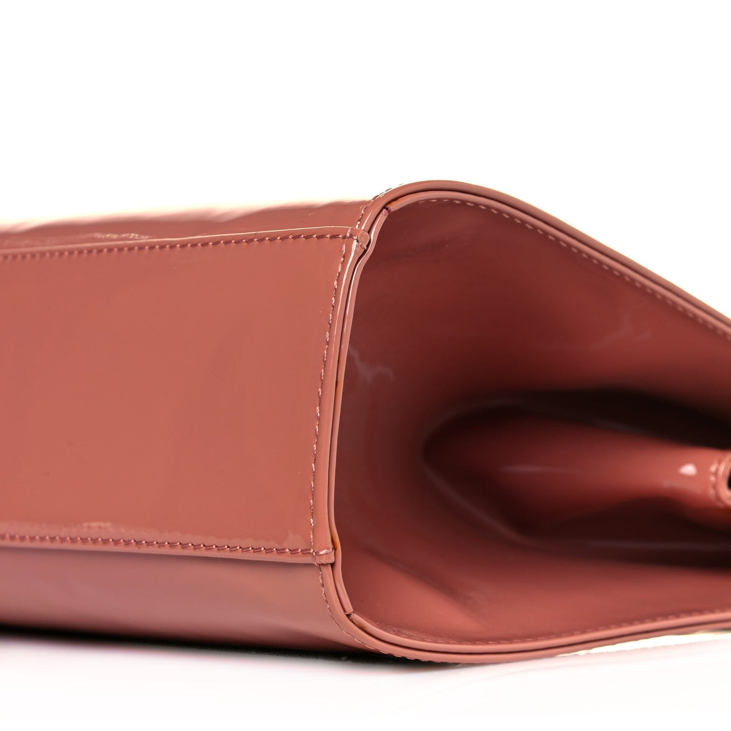 Patent Calfskin Elegant Top Handle Bag Blush