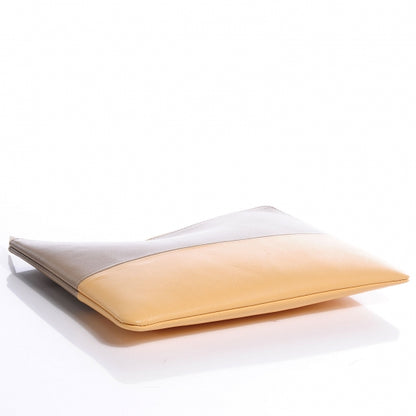 Celine Lambskin Bi-Color Solo Clutch Pouch Beige Butter 4 of 8