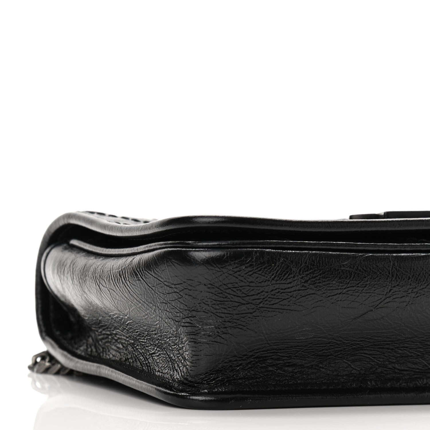 Saint Laurent Crinkled Calfskin Matelasse Monogram Niki Chain Wallet Black 8 of 10