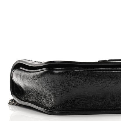 Saint Laurent Crinkled Calfskin Matelasse Monogram Niki Chain Wallet Black 8 of 10