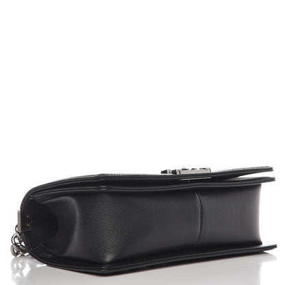 Chanel Caviar Chevron Quilted Medium Boy Flap Black 6 of 8