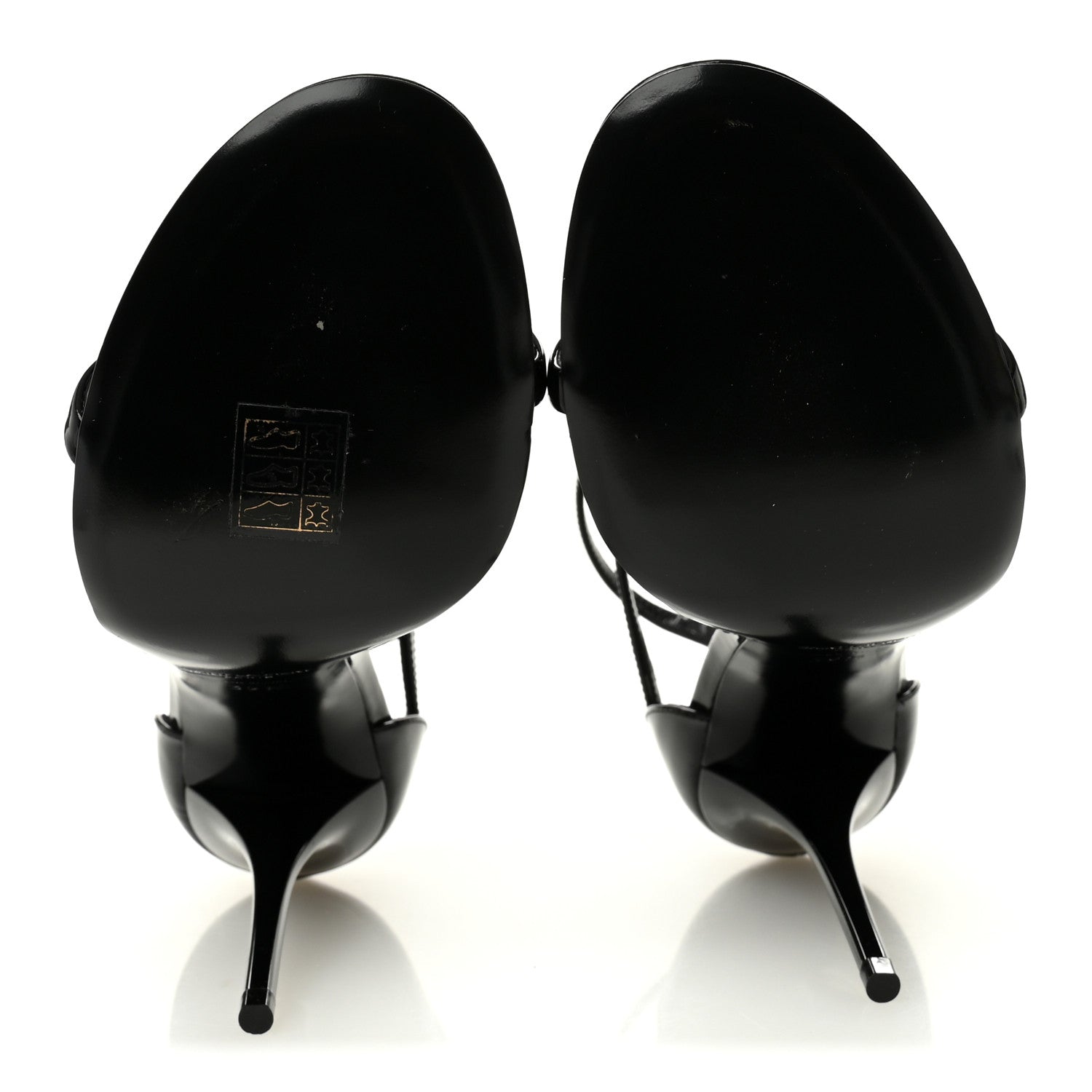 Saint Laurent Patent Cassandra 100 Ankle Strap Sandals 39.5 Black 6 of 9