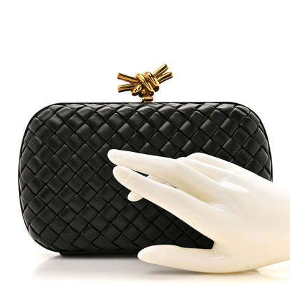 Bottega Veneta Nappa Intrecciato Knot Clutch Black 2 of 7