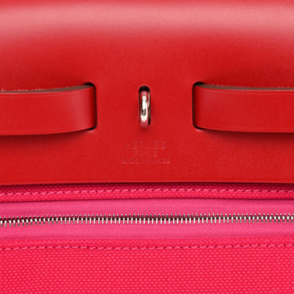 Hermes Military Toile Vache Hunter Herbag Zip PM 31 Rose Mexico Rouge Piment 6 of 13
