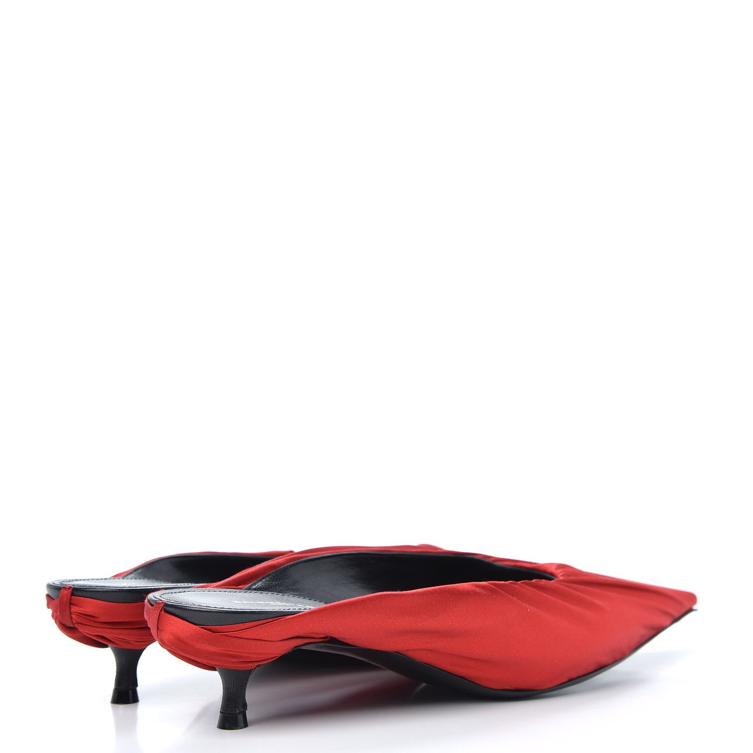 Balenciaga Satin De Soie Skimmer Mules 39.5 Rouge Cardinal 4 of 10