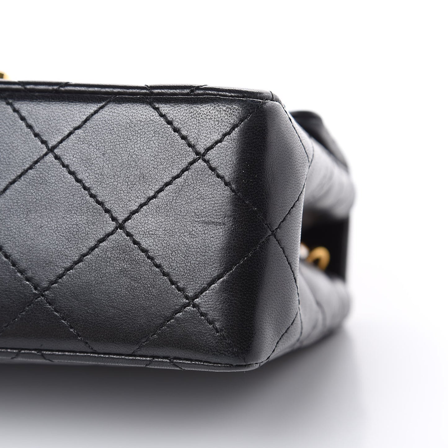 Lambskin Quilted Mini Square Flap Black