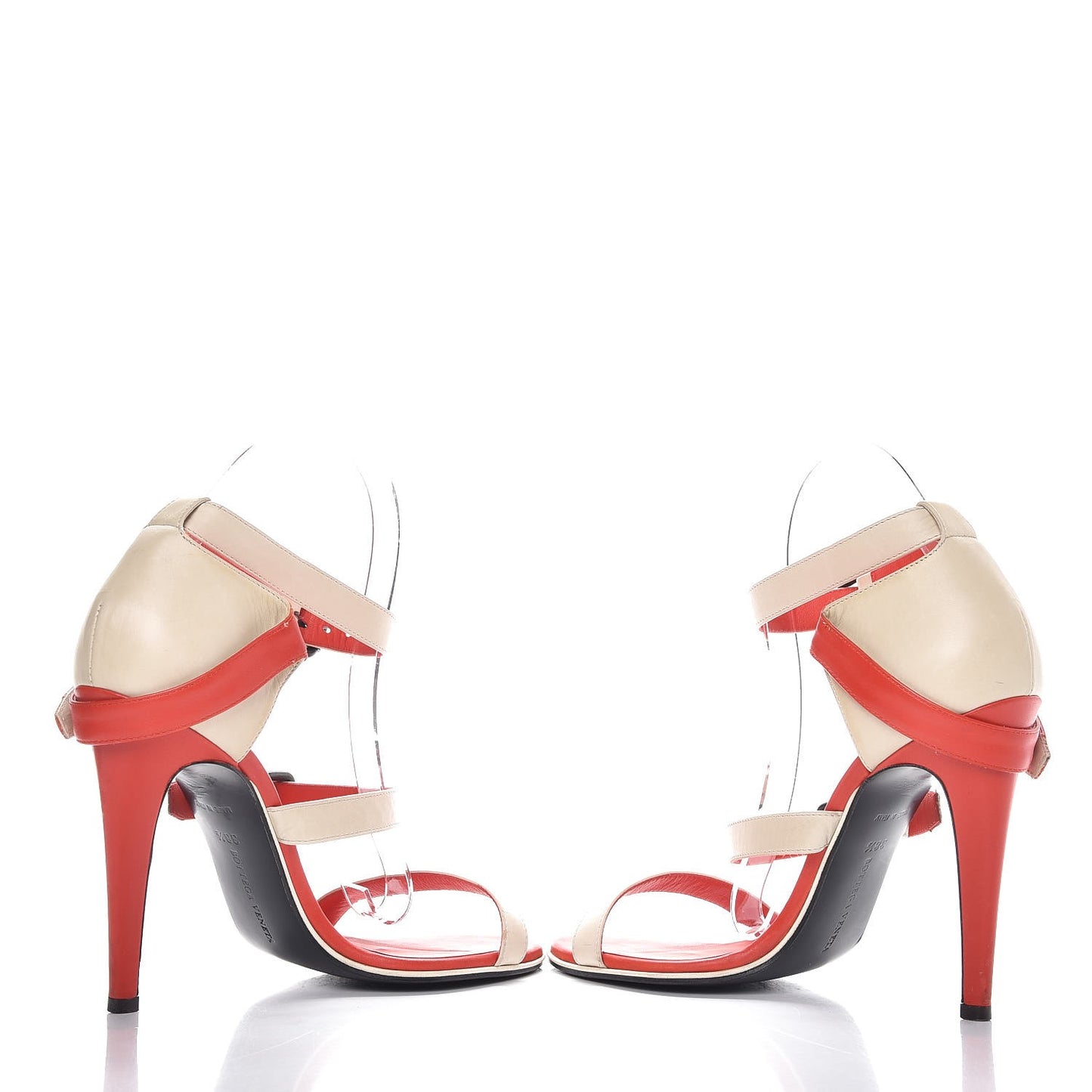 Calfskin Double Buckle Sandals 38.5 Stucco Fire