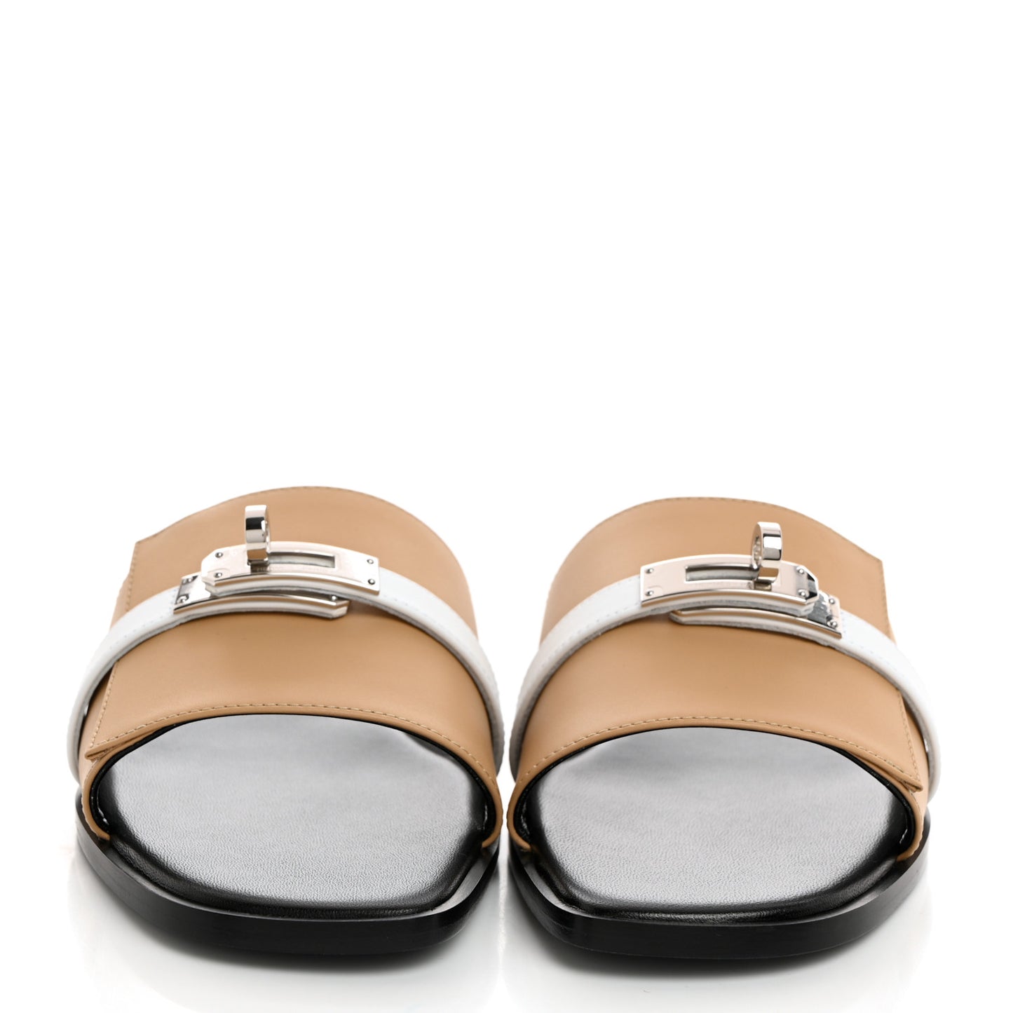 Calfskin Giulia Sandals 37.5 Biscuit White