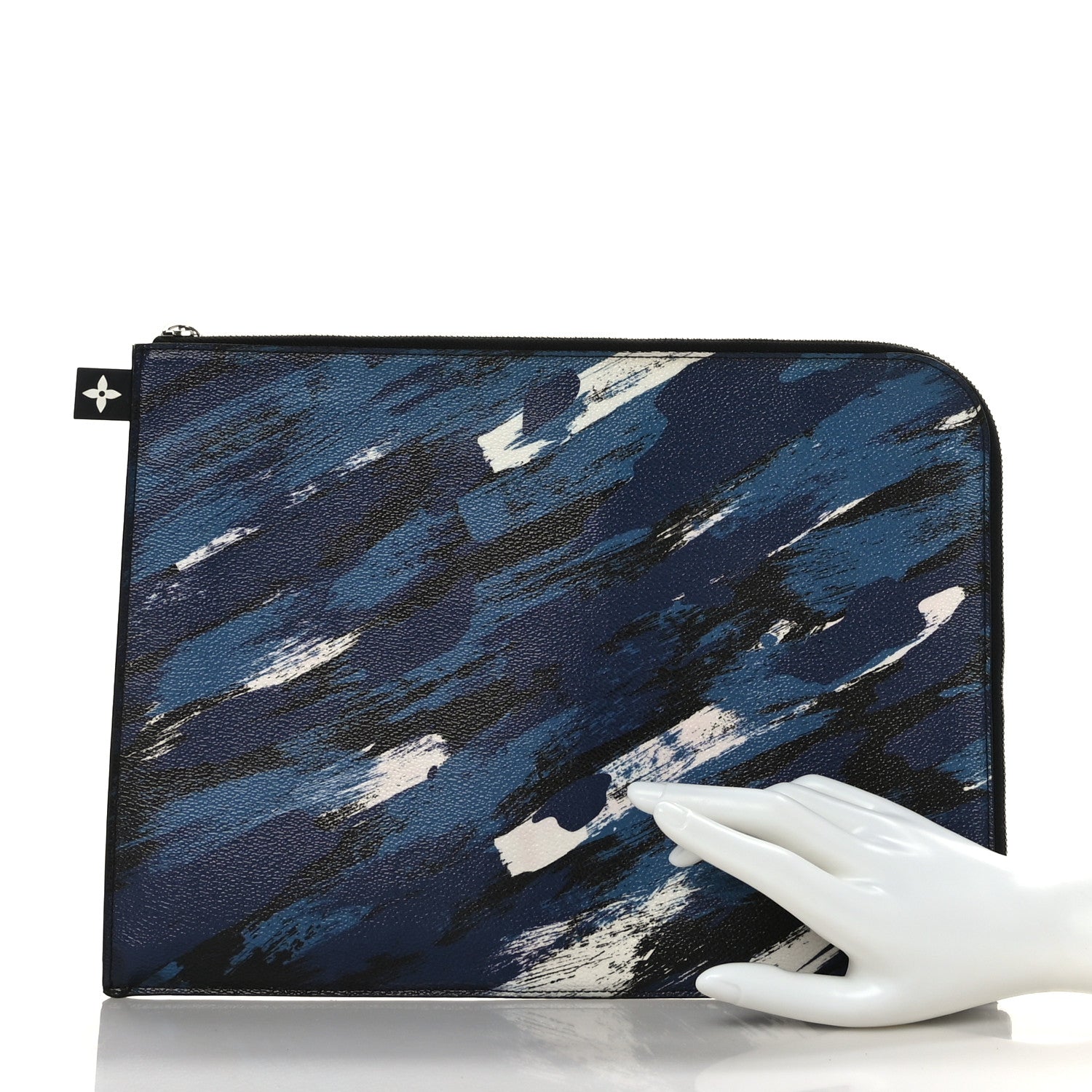 Louis Vuitton Canvas Printed Brushstroke Camouflage Pochette Jour GM Blue 2 of 6