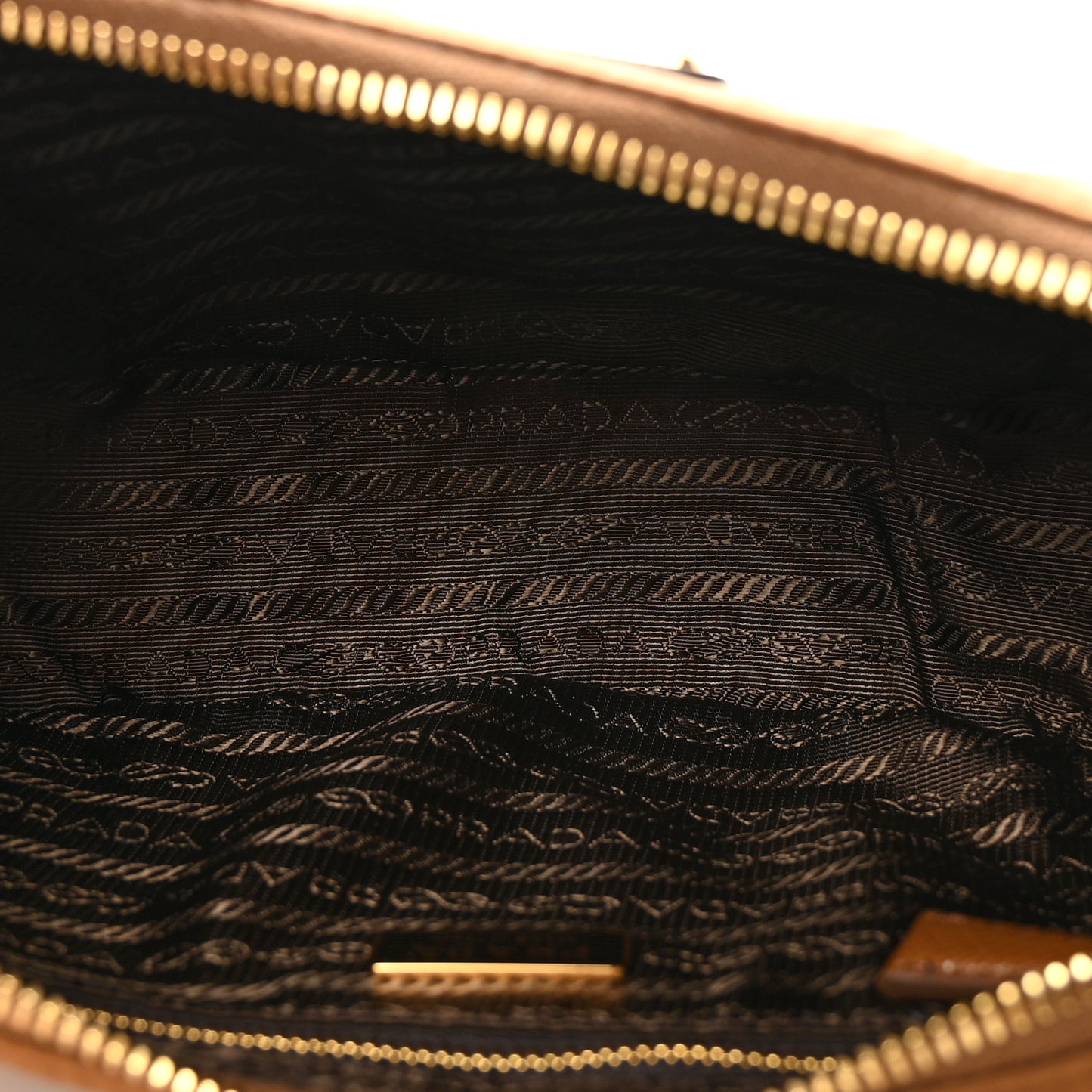 Re-Nylon Saffiano Demi-lune Shoulder Bag Brown