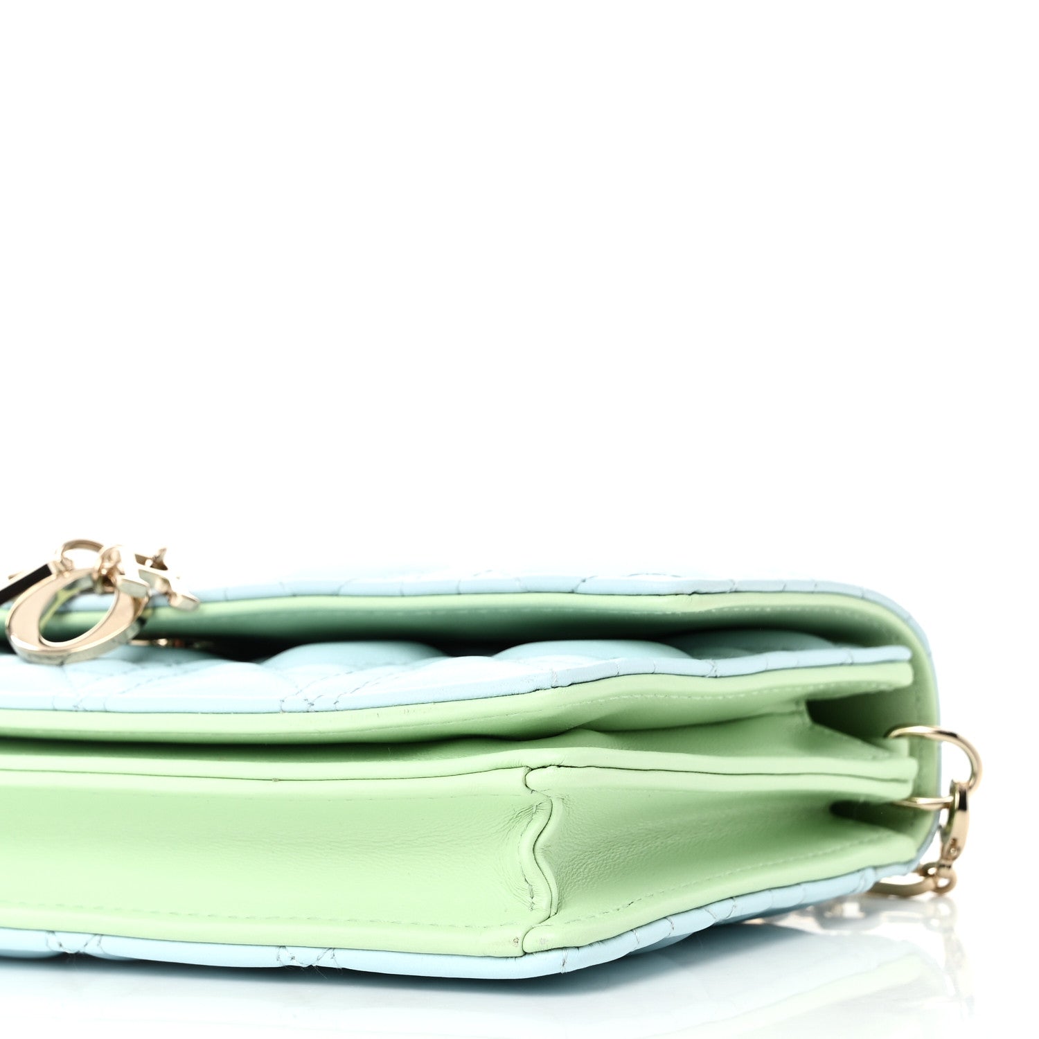 Christian Dior Lambskin Cannage Two Tone Mini My Dior Bag Celestial Blue Light Mint 9 of 9