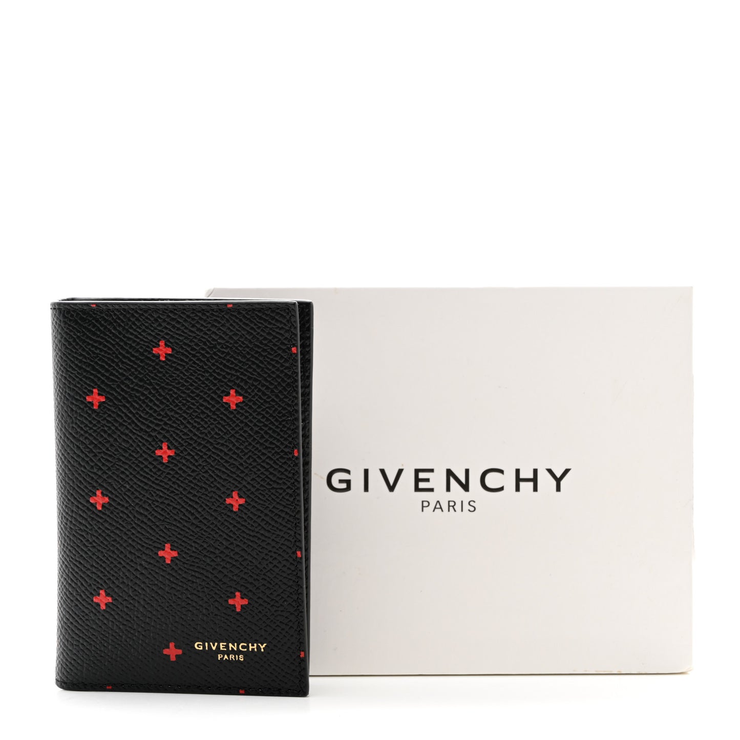 Calfskin Cross Folding Card Holder Black