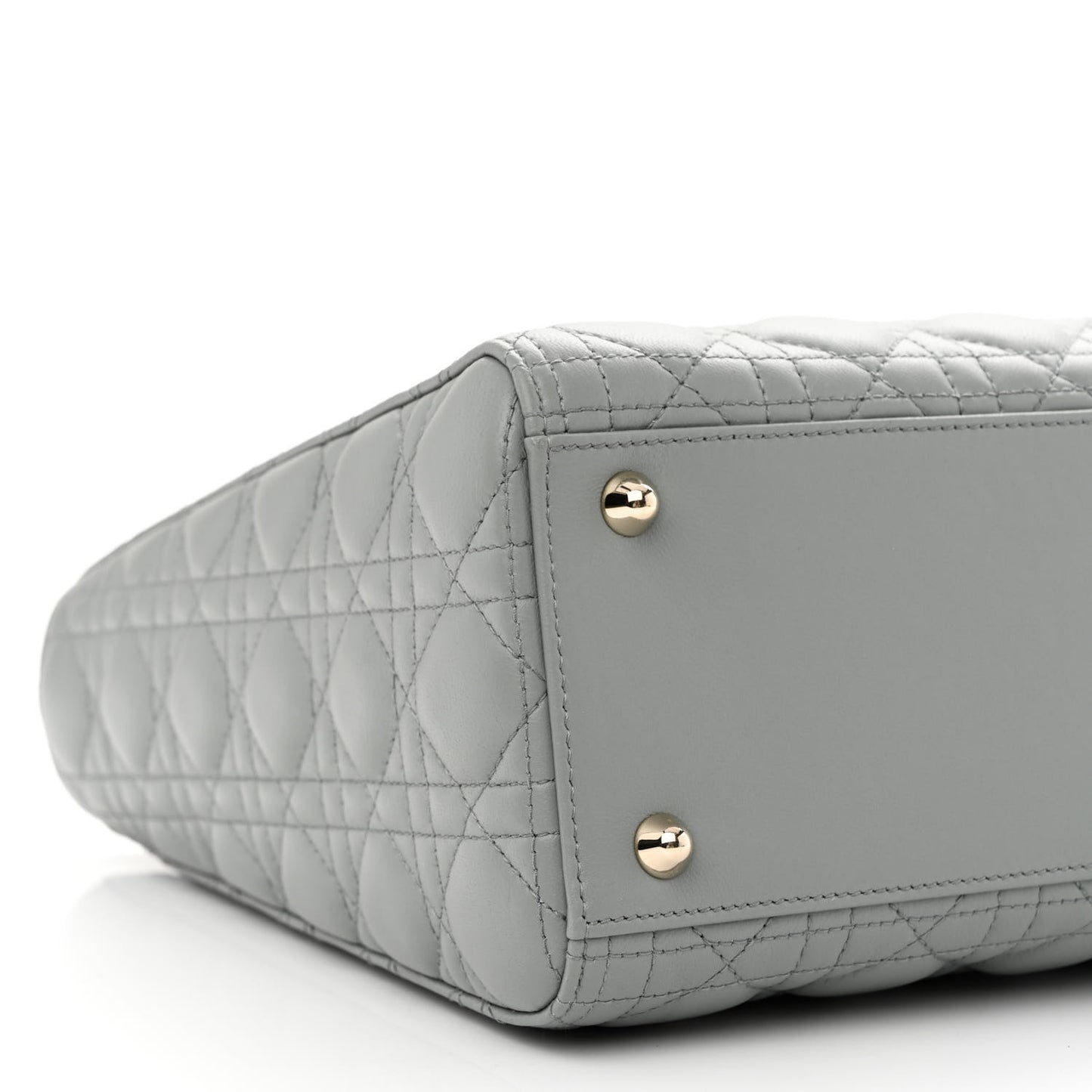 Lambskin Cannage Large Lady Dior Stone Grey