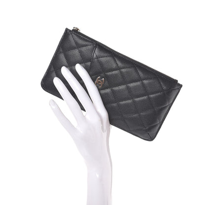 Chanel Caviar Quilted Classic Flat Wallet Pouch Black 2 of 7