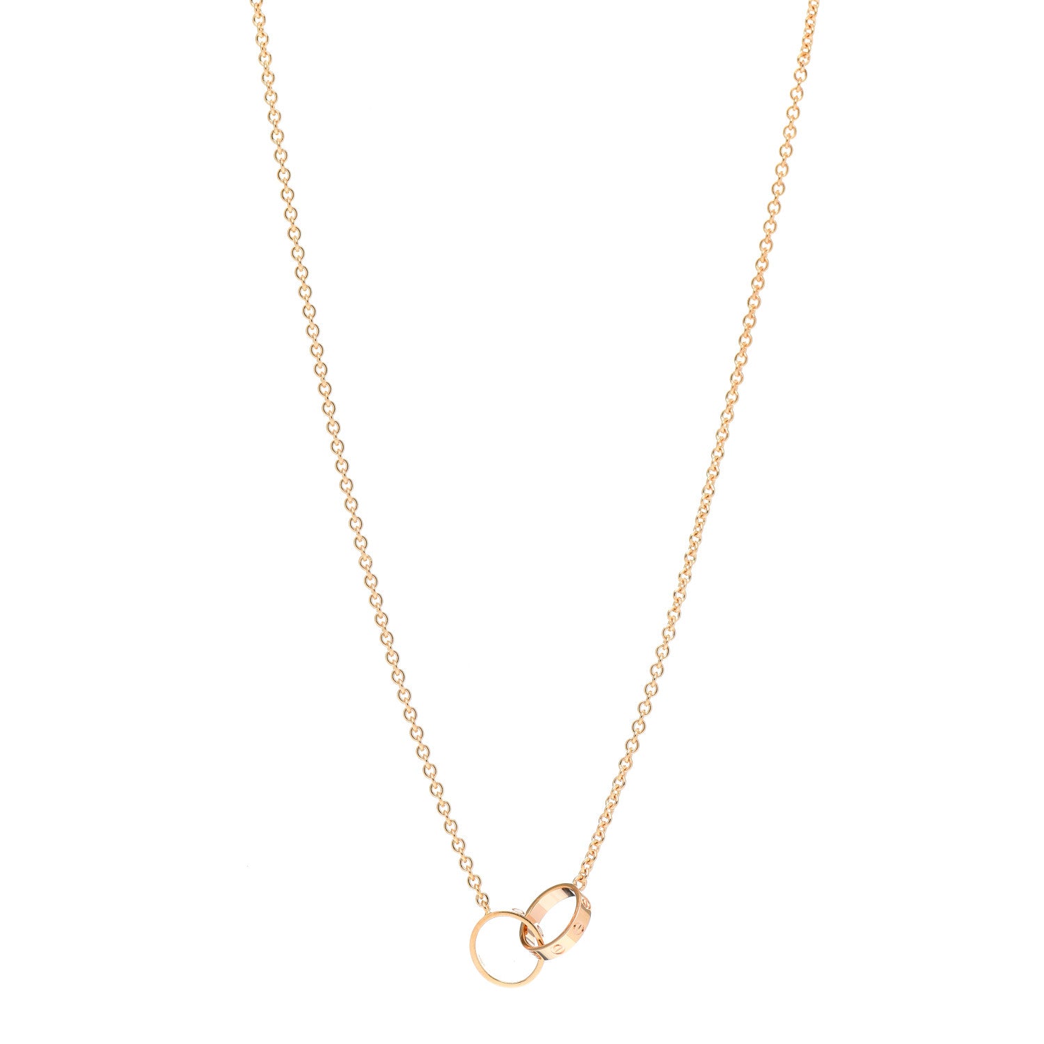 Cartier 18K Pink Gold Interlocking LOVE Necklace 1 of 5
