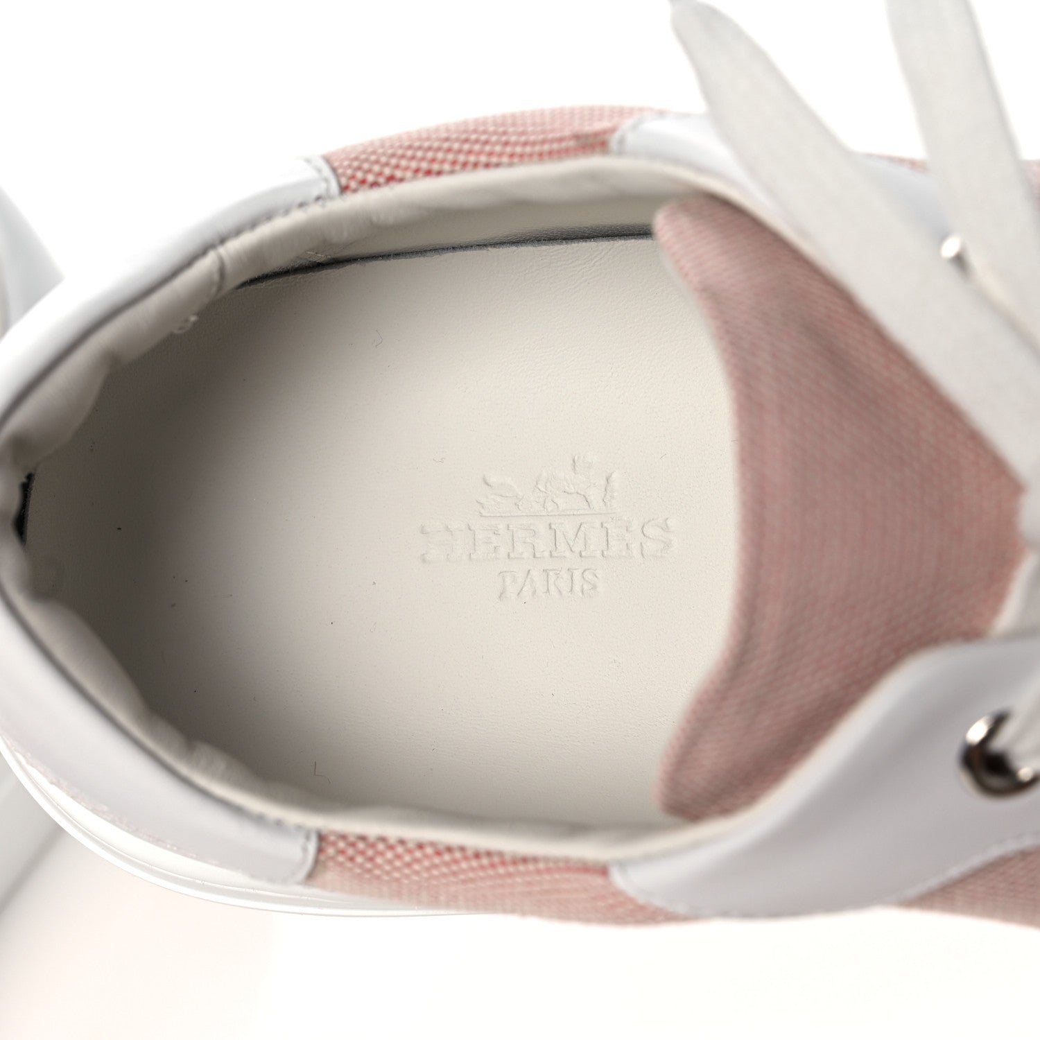 Hermes Calfskin Canvas Day Sneakers 38.5 Framboise White 7 of 8