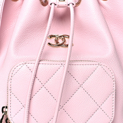 Chanel Caviar Quilted CC Pocket Bucket Bag Light Pink 9 of 11