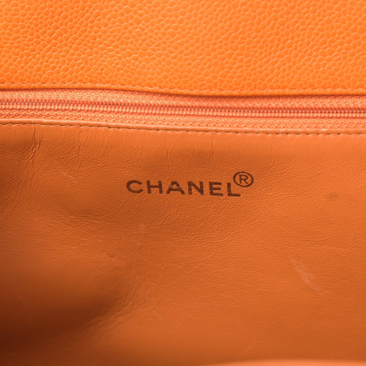 Caviar Quilted Grand Shopping Tote GST Orange