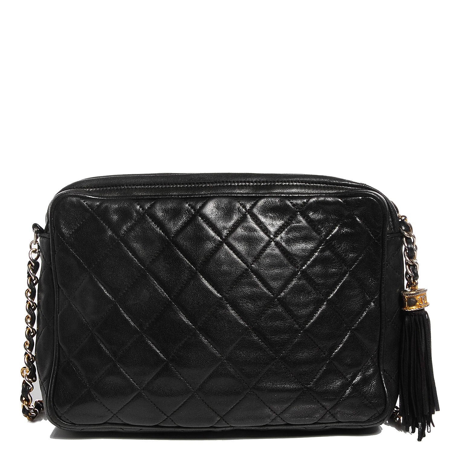 Chanel Lambskin Quilted Tassel Camera Case Black 1 of 8