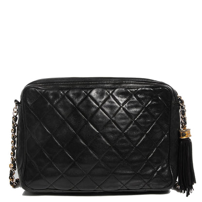 Chanel Lambskin Quilted Tassel Camera Case Black 1 of 8