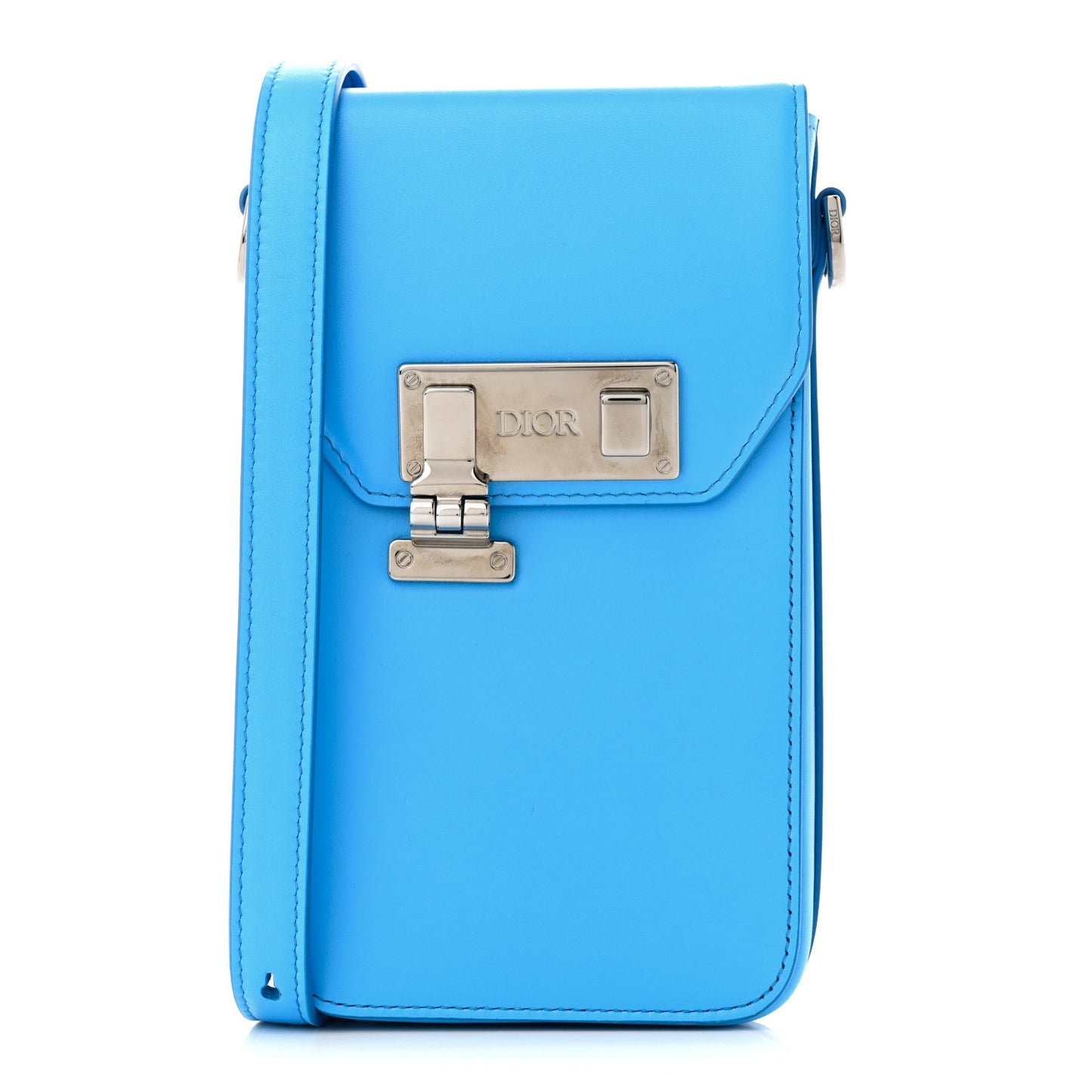 Smooth Calfskin Vertical Pouch Blue