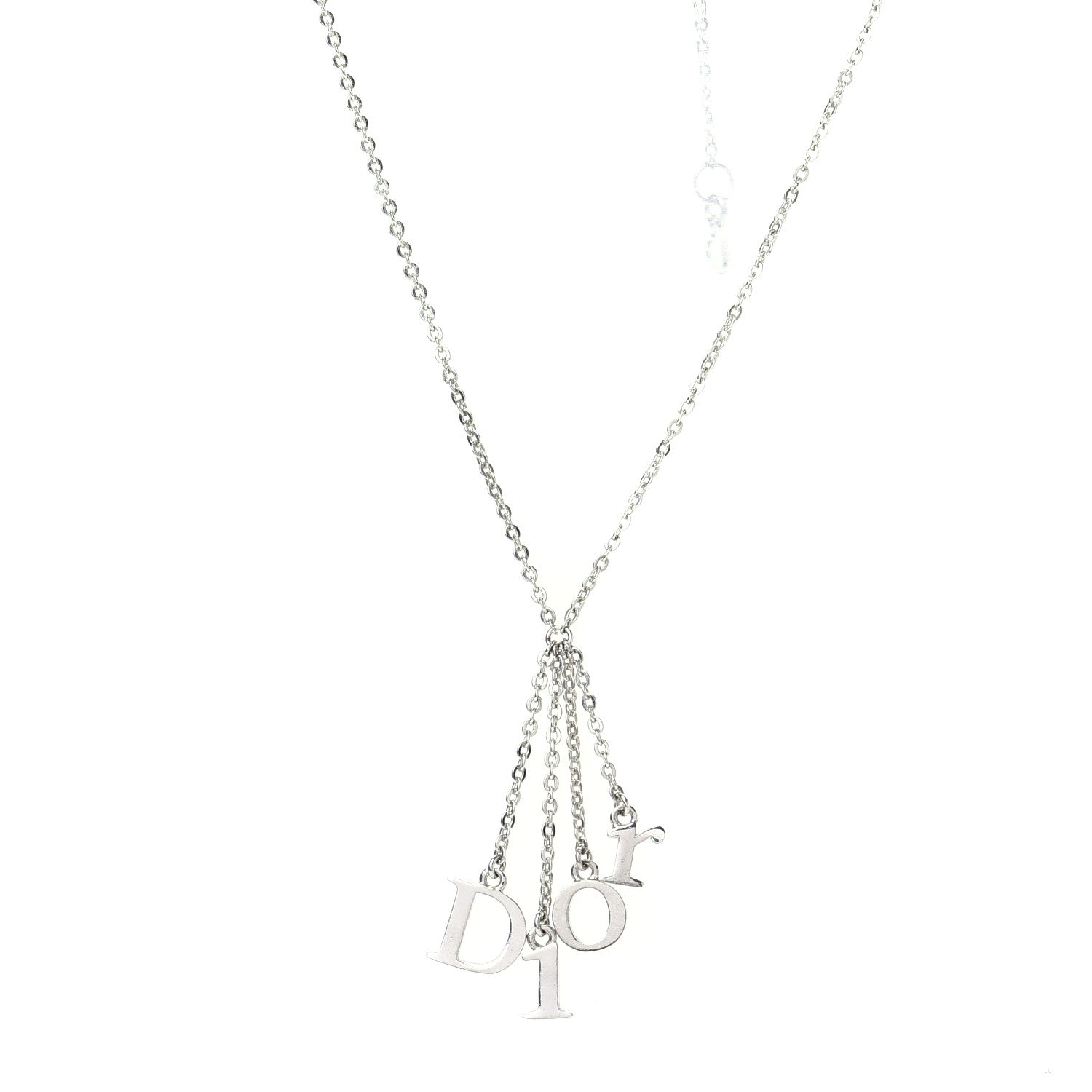 Christian Dior Metal Logo Necklace Silver 1 of 6