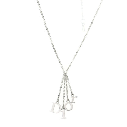 Christian Dior Metal Logo Necklace Silver 1 of 6