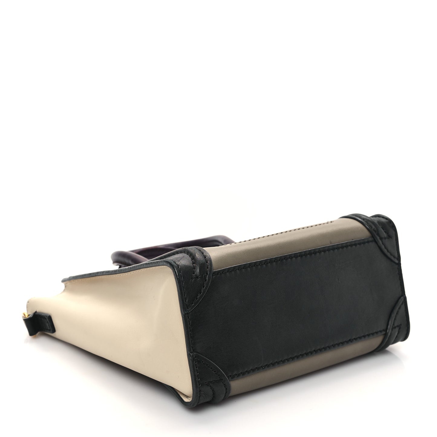 Smooth Drummed Calfskin Nano Tri-Color Luggage Khaki