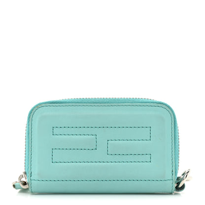 Fendi Vitello Flamingo Mini Zip Around Wallet Tiffany 1 of 17
