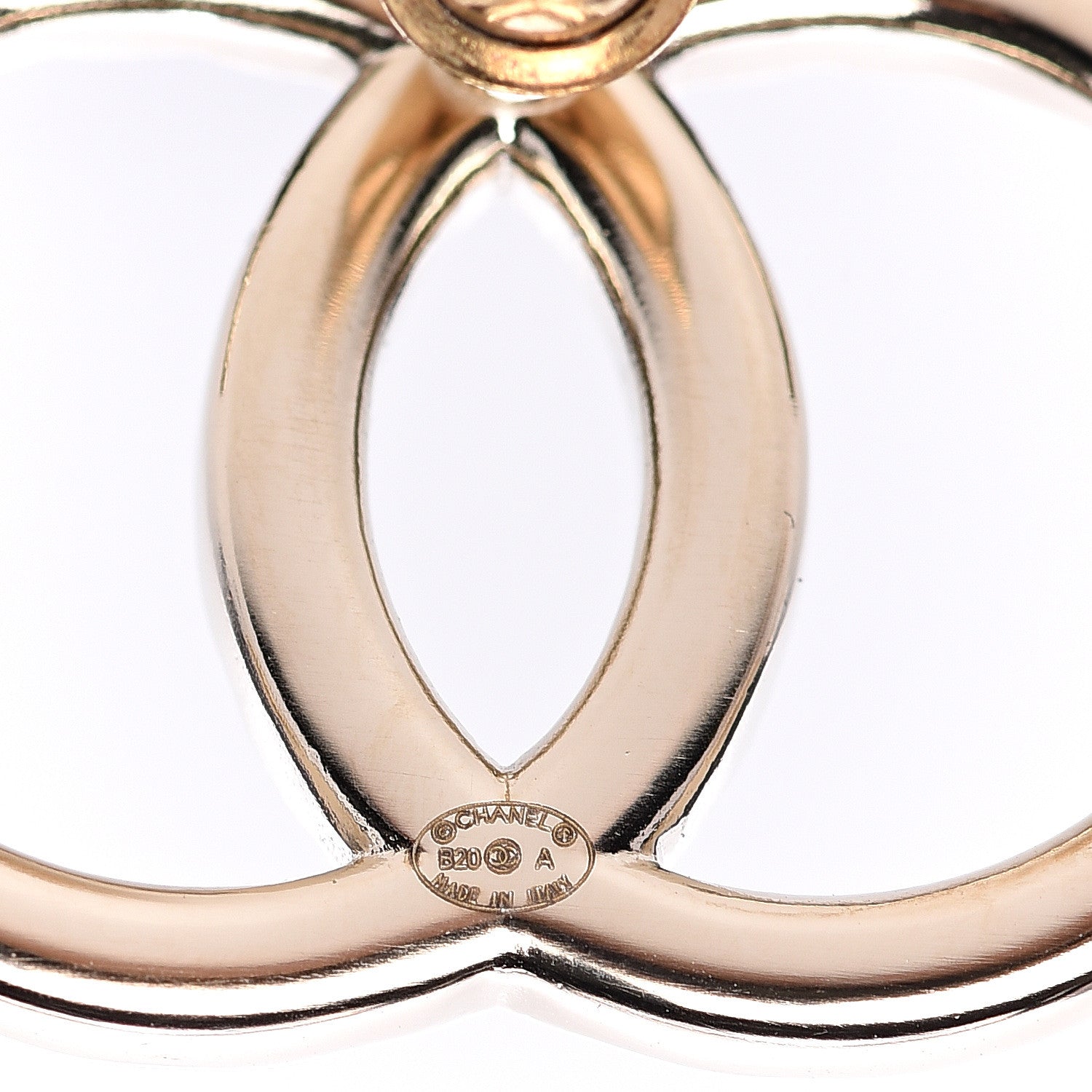 Chanel Crystal CC Large Stud Earrings Gold 4 of 4