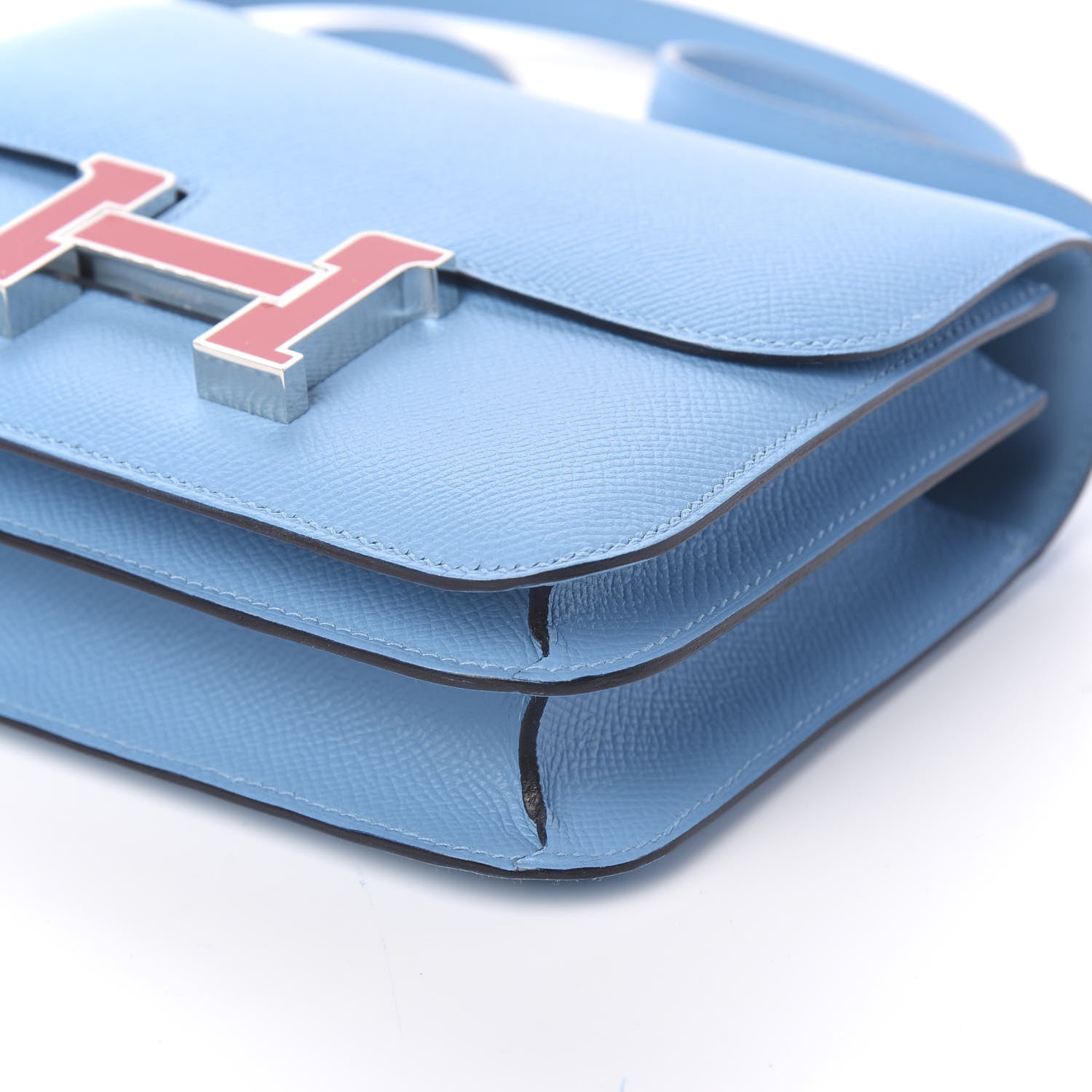 Hermes Epsom Constance 18 Bleu Du Nord Rouge De Coeur 8 of 9