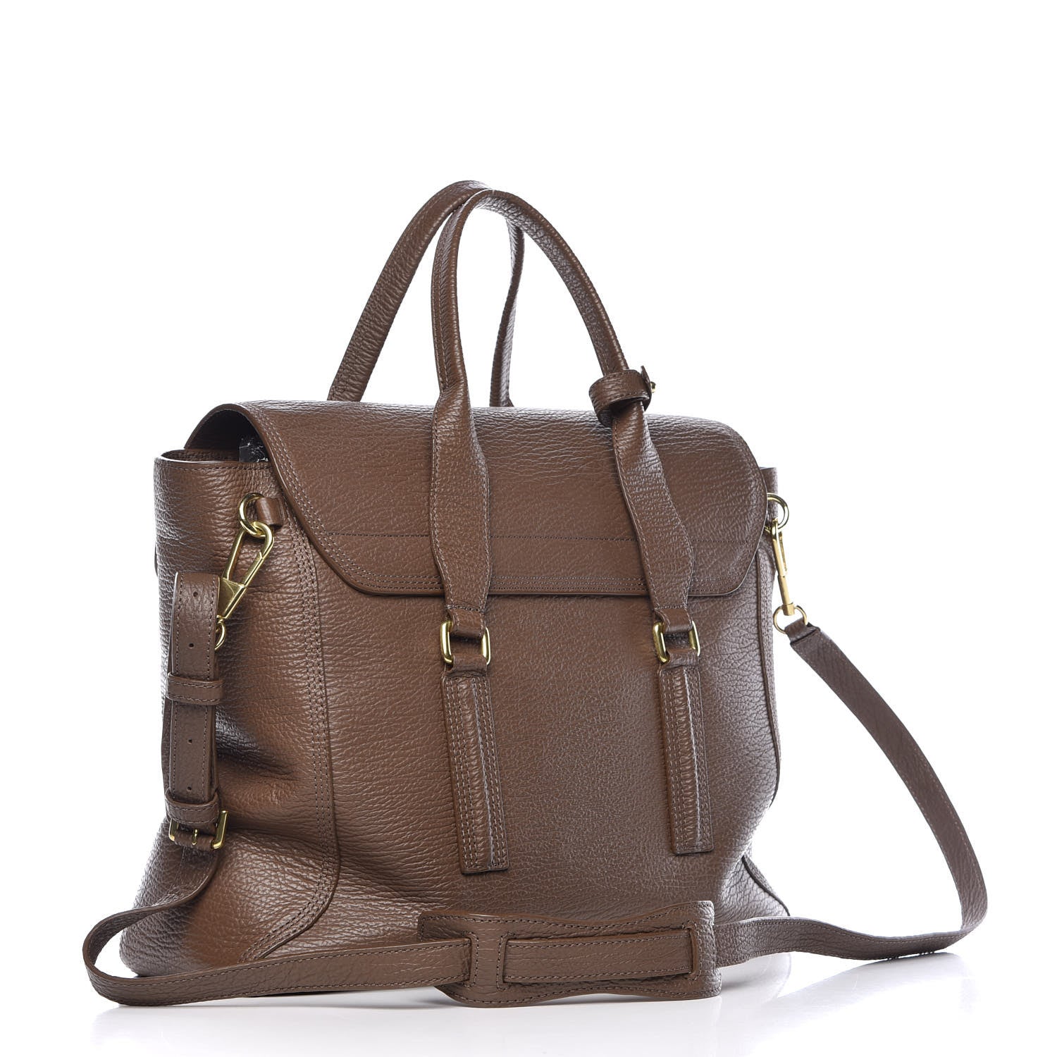 3.1 Phillip Lim 3.1 Textured Calfskin Large Pashli Satchel Taupe 4 of 13