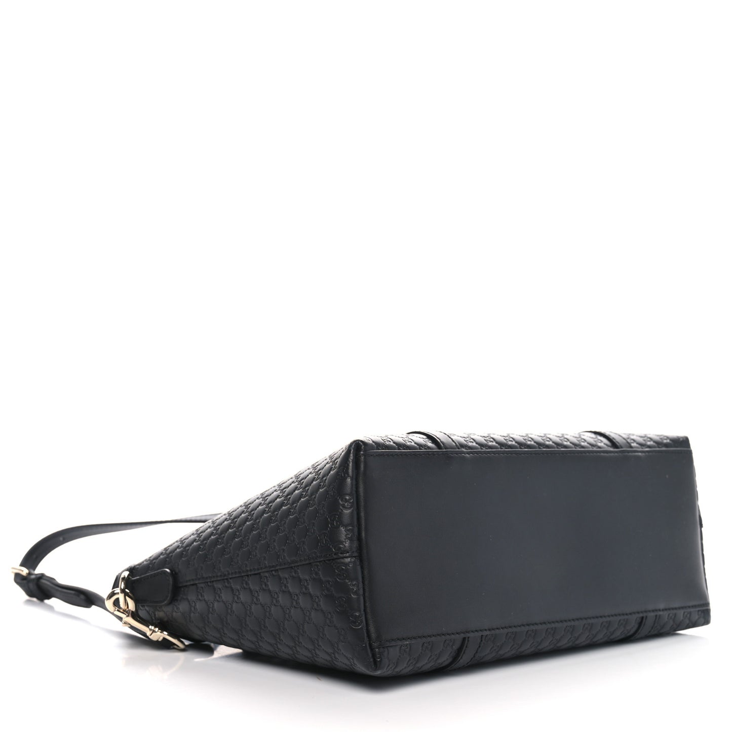 Soft Microguccissima Small Zippered Satchel Black