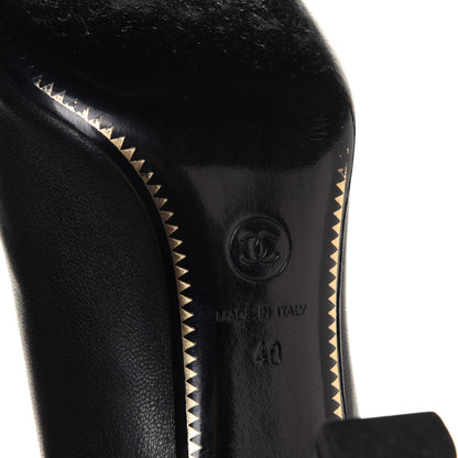 Chanel Lambskin Suede Cap Toe Short Ankle Boots 40 Black 6 of 11