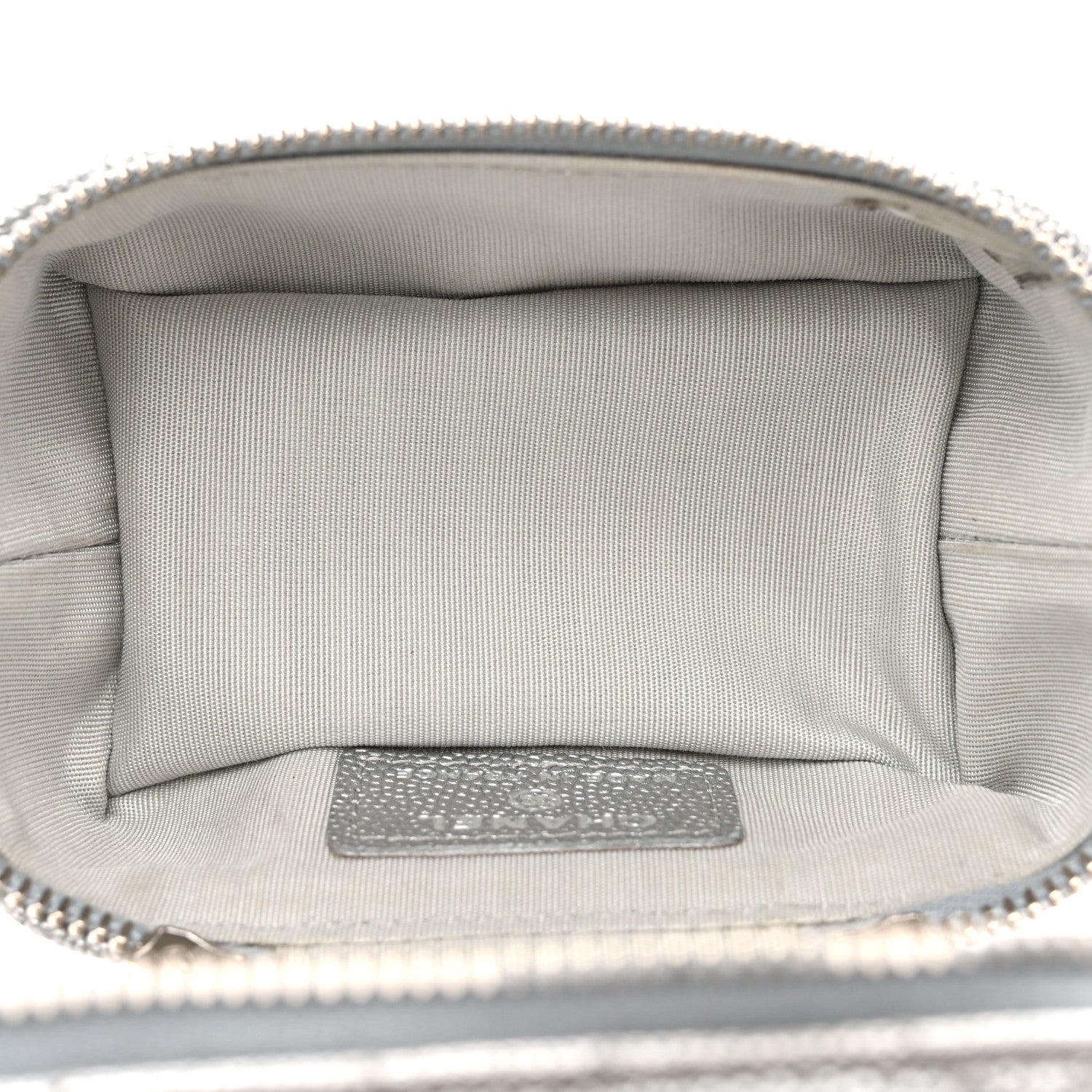 Chanel Metallic Caviar Quilted Mini Top Handle Vanity With Chain Silver 5 of 13