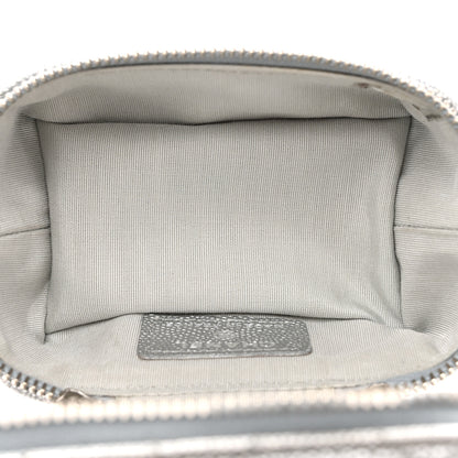 Chanel Metallic Caviar Quilted Mini Top Handle Vanity With Chain Silver 5 of 13