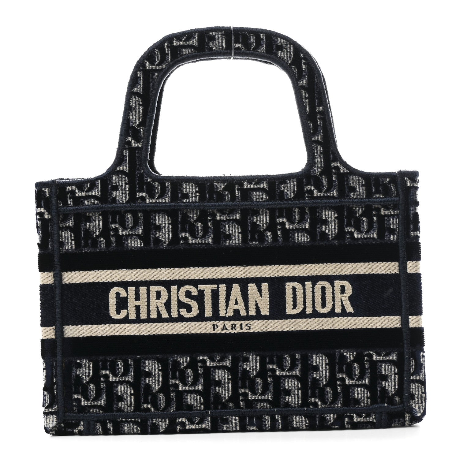 Christian Dior Velvet Oblique Mini Book Tote Blue 1 of 10