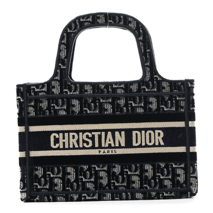 Christian Dior Velvet Oblique Mini Book Tote Blue 1 of 10