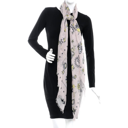 Alexander McQueen Modal Silk Flower Skull Scarf Pink 2 of 5