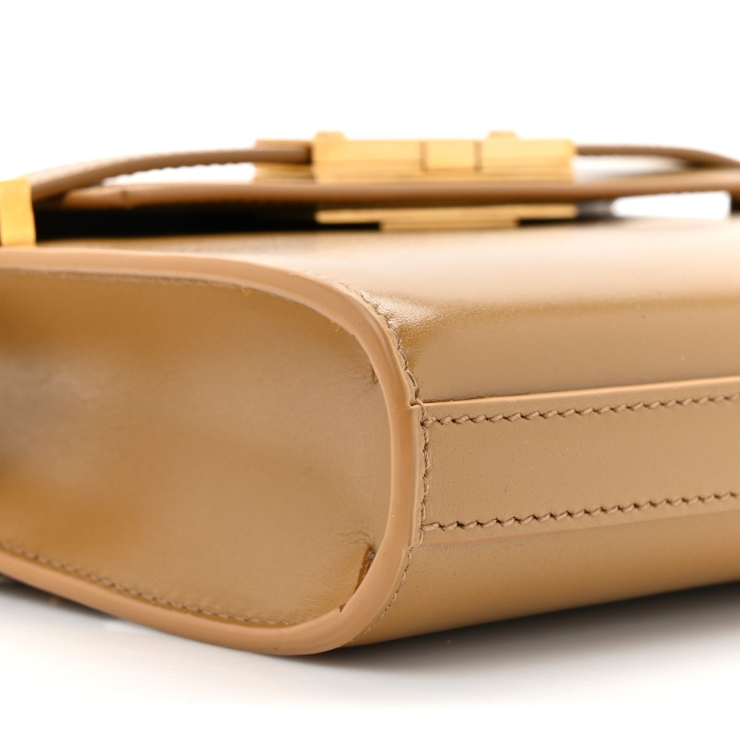 Smooth Calfskin Mini Manhattan Shoulder Bag Natural Tan