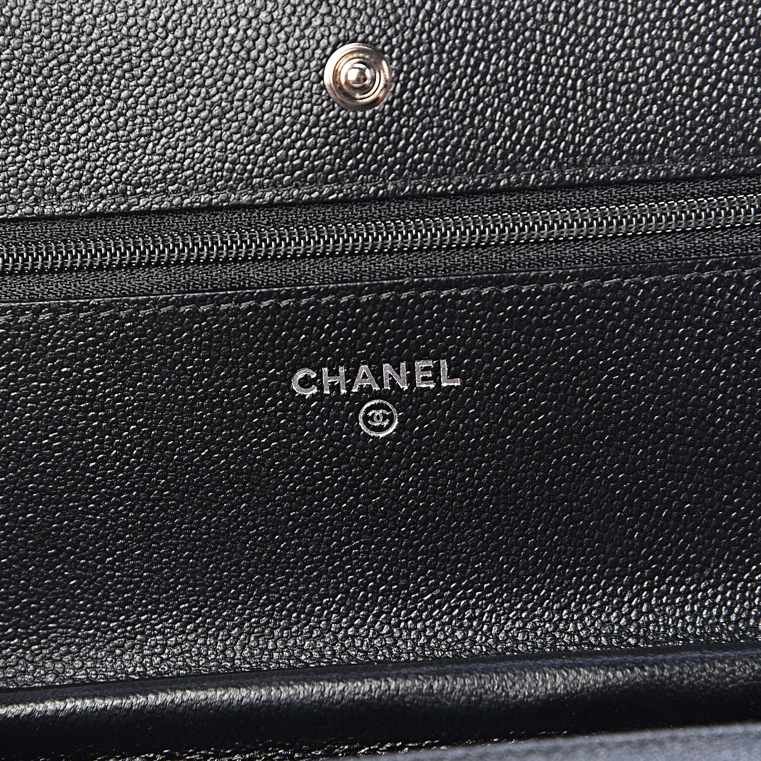 Chanel Caviar Chevron Quilted Wallet On Chain WOC Black 6 of 13