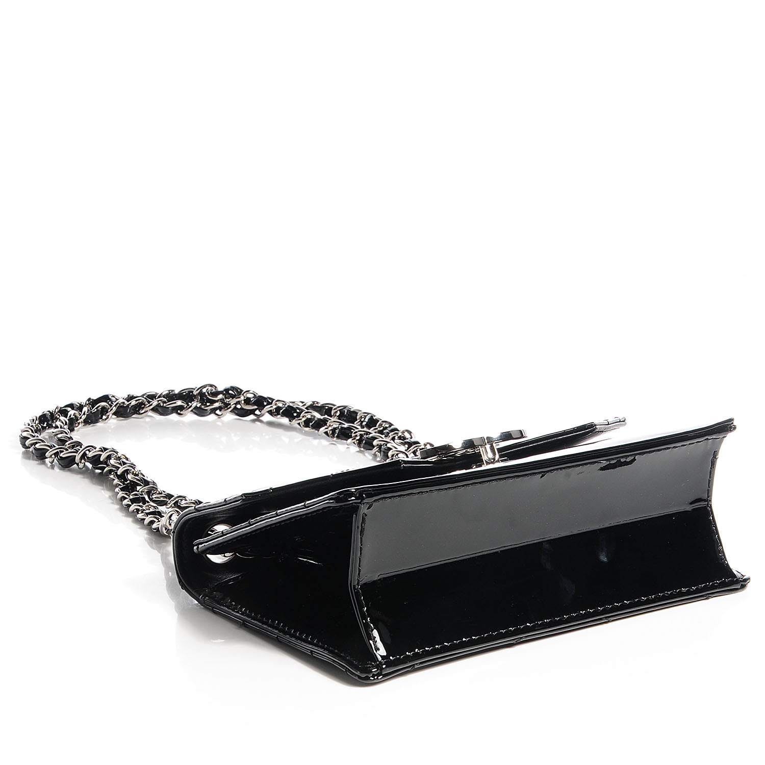 Chanel Patent Chevron Small Cutaway Flap Black 4 of 8