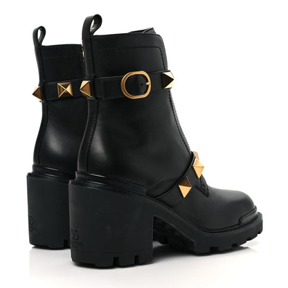 Valentino Garavani Calfskin Roman Stud 20/85mm Combat Boots 40.5 Black 4 of 8