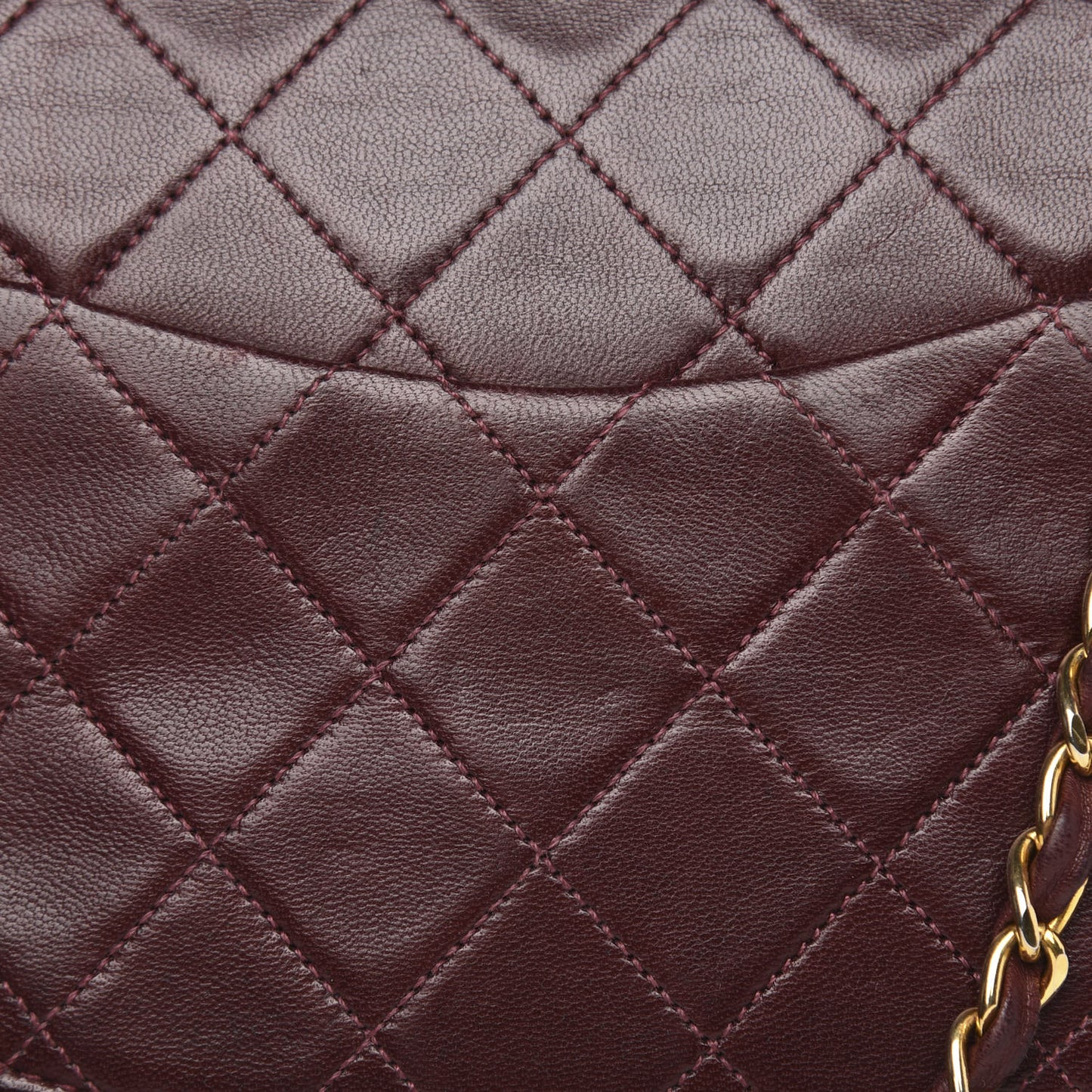 Lambskin Quilted Medium Double Flap Burgundy